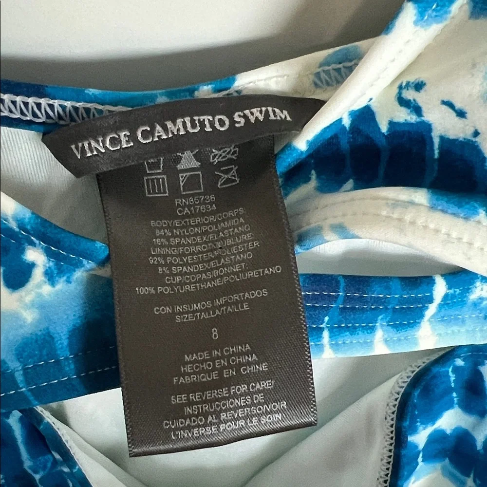 Vince Camuto Azure Blue Tie-Dye One-Piece Swim - Picture 3 of 8